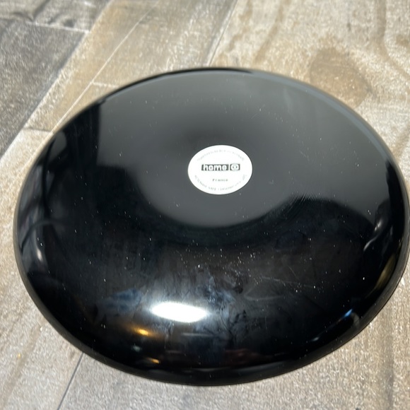 Tempered Black Glassware Salad Lunch Plates Set 4 France New - Picture 3 of 4